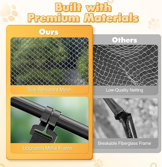 Extra Large Catio Outdoor Cat Enclosure, Rywell 3-Tier Spacious Outdoor Cat Tent, Weatherproof&Sunproof with 5 Windows, Foldable Cat Enclosure for Patio, Camping, Indoor(Includes Carry Bag)-PawvioPets