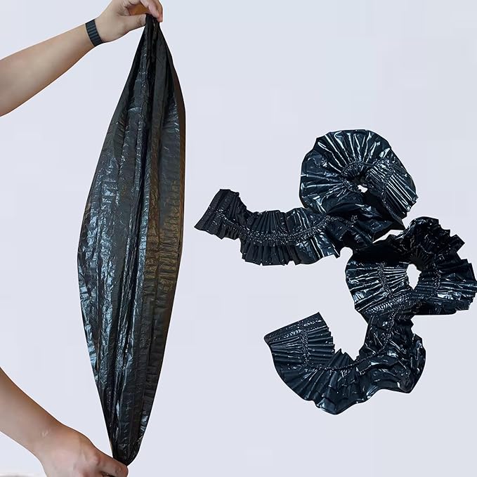 50 Pack Litter Box Liners Compatible with Lifewit Litter Box Cat, Elastic Band Trash Bags for Disposal of Cat Waste, Waterproof and Leak Proof (Black)-PawvioPets