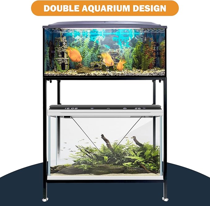 Fish Tank Stand: The Perfect 10 Gallon Metal Aquarium Stand Measuring 22.8" W x 10.6" D x 31.3" H to Fit Your Aquatic Display Needs.-PawvioPets