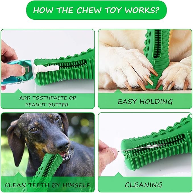 Dog Toys for Aggressive Chewers Large Medium Breed, Indestructible Dog Toothbrush Chew Toys, Squeaky Interactive Tough Extremely Durable, Dogs Toys to Keep Them Busy-PawvioPets