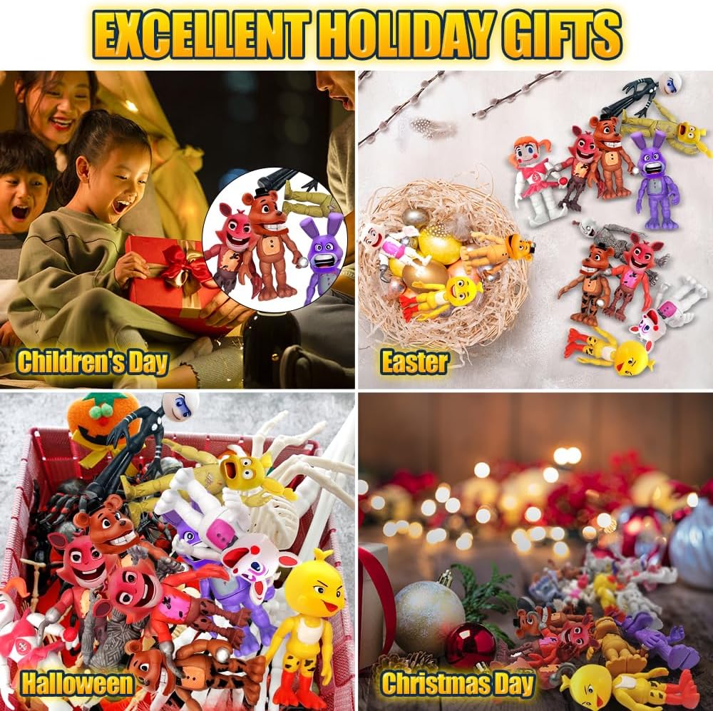 Action Figure Toy, 18 Pcs Game Figures Toys, Movable Joints Toys Dolls, Collectible Figure Gifts for Kids and Cake Toppers, Colourful