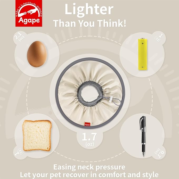 Agape Soft Cat Cone, Comfy Collar to Stop Licking & Scratching, Lightweight Recovery Collar for Cats After Surgery, Adjustable Elizabethan Collar for Neuter Recovery, Waterproof Neck Cones for Cats-PawvioPets