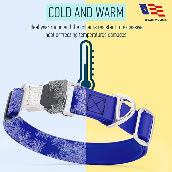 Dogline Biothane Waterproof Dog Collar with Herm Sprenger Stainless Steel Quick Release Buckle – Heavy Duty Tactical Durable Collar for Dogs – Comfortable and Safe Pet Collar W 3/4" L 12-19" Blueberry-PawvioPets