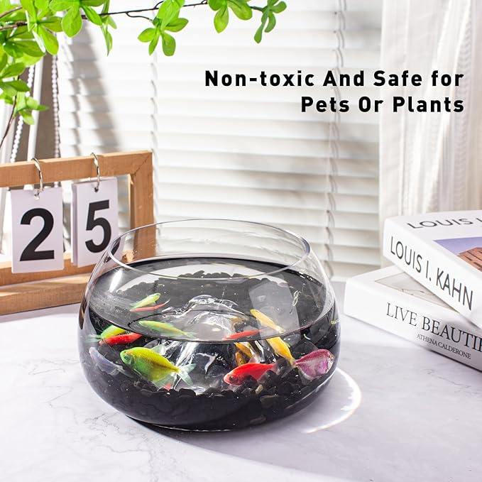 3 Lb Black Obsidian Crushed Stone Crystal Chips Bulk, Betta Fish Tank Gravel Rocks Irregular Shaped Marbles Pebbles for Aquarium, Vase Fillers, Succulent Plants Decor-PawvioPets