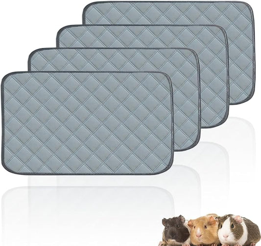 4 Pack Guinea Pig Cage Liners for C&C 2x1 Habitat Washable Guinea Pig Bedding Super Absorbent | Waterproof | Non Slip| Reusable Guinea Pig Pee Pads for Small Animals Cages-28 x 14 Inch-PawvioPets
