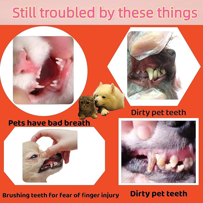 4 Pack Pet Tooth Brushing Kit – Extra Soft Finger Toothbrushes for Cats & Dogs Gentle Plaque & Tartar Removal, Freshens Breath Pain-Free Teeth Cleaning for Small to Large Pets-PawvioPets