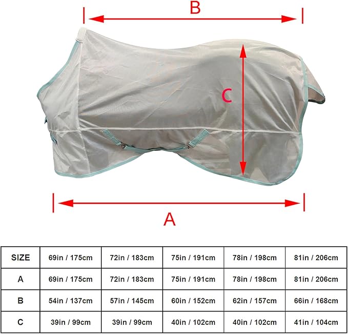 BARN & STABLE Breathable and Tear-Resistant Horse Fly Sheet with UV Protection Equine Summer Sheet Horse Fly Blanket with Removable Web Leg Straps-PawvioPets