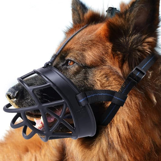 Dog Muzzle, Breathable Basket Muzzles for Small, Medium, Large and X-Large Dogs, Prevent Barking, Biting, Chewing Dog Mouth Cover-PawvioPets