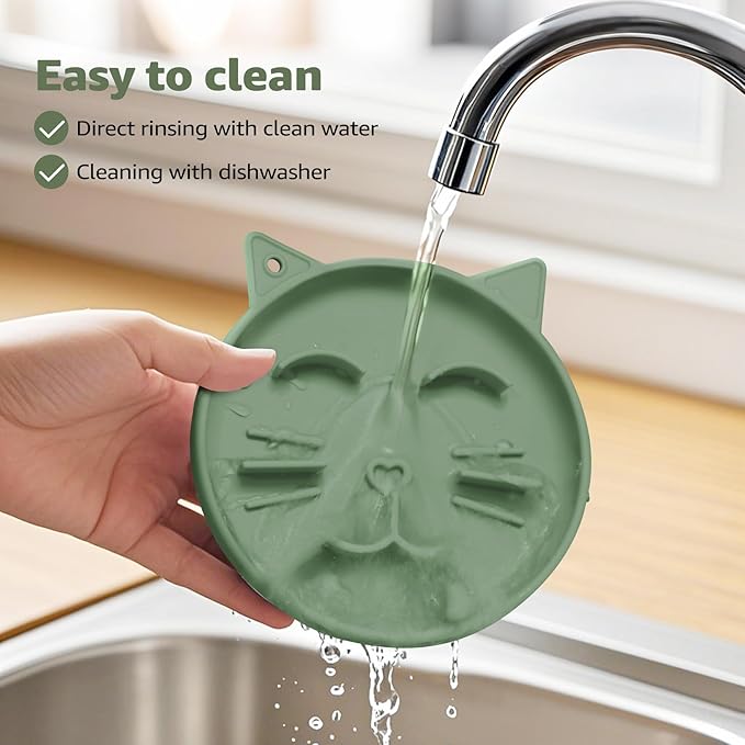 Coomazy Silicone Slow Feeder Dog Cat Bowls, Interactive Puzzle Toy for Pets Dry/Wet Food Training, Keeps Dogs Cats Busy, Prevents Puppy Kitty Overeating (Green, 0.8 Cup)-PawvioPets