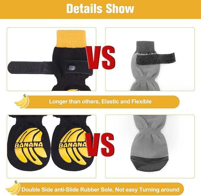 BEAUTYZOO Anti-Slip Dog Socks,Dog Shoes for Hot/Cold Pavement,Paw Protectors with Grips 3 Pairs for Puppy Small Medium Large Senior Old Dogs,Dog Socks to Prevent Licking and Hardwood Floor Protection-PawvioPets