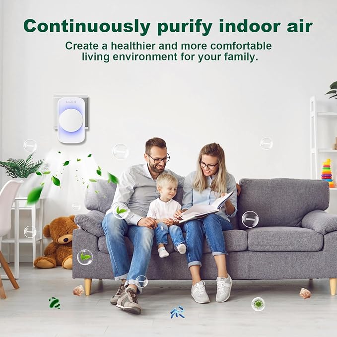 Air Ionizers for Home (6 Pack),Negative Ion Air Filter,Quiet Plug in air fresheners for Bedroom, Office, Kitchen,Garage,Portable Air Purifiers Odor, Smoke Dust, Pets, Mini Air Cleaner White-PawvioPets