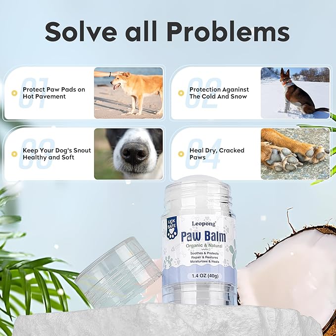 Dog Paw Care Kit- 2 Packs Cleaner for Dogs Large Medium Small XL Breed-Dog Paw Balm for Heals - Repairs & Restores Dry - Cracked Paws & Nose Protector for Pet Foot Washer Care-PawvioPets