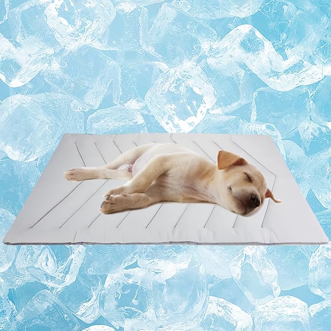 Dog Cooling Mat for Large Dogs 40 x 28''Self Coolings Foldable Cooling Pad,Q-MAX>0.5 Washable Ice Cool Fabric-Cool on Contact，Easy Washable Pet Pad for Kennel Sofa Floor Car Seats in Summer-PawvioPets