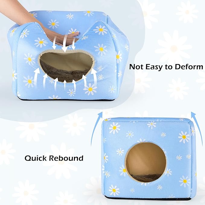 Bienbee Guinea Pig Hideout, Washable Guinea Pigs House Cozy Guinea Pigs Bed for Small Pet Bunny/Rabbit/Hamster/Chinchilla Guinea Pig Accessories Daisy-PawvioPets