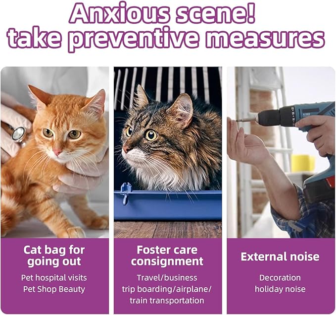 Cat Calming Pheromone Spray Kit Feline Calm Pheromones Vet Recommended Drug-Free Anxiety Relief for Multi-Cat Homes,Stops Scratching & Urine Marking,60-Day Supply | Drug-Free (2 * 60 mL)-PawvioPets