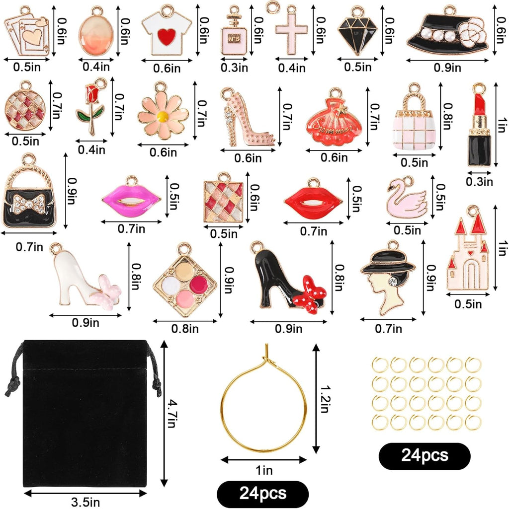 SANNIX 24pcs Wine Glass Charms - Funny Wine Glass Tags for Tasting Parties