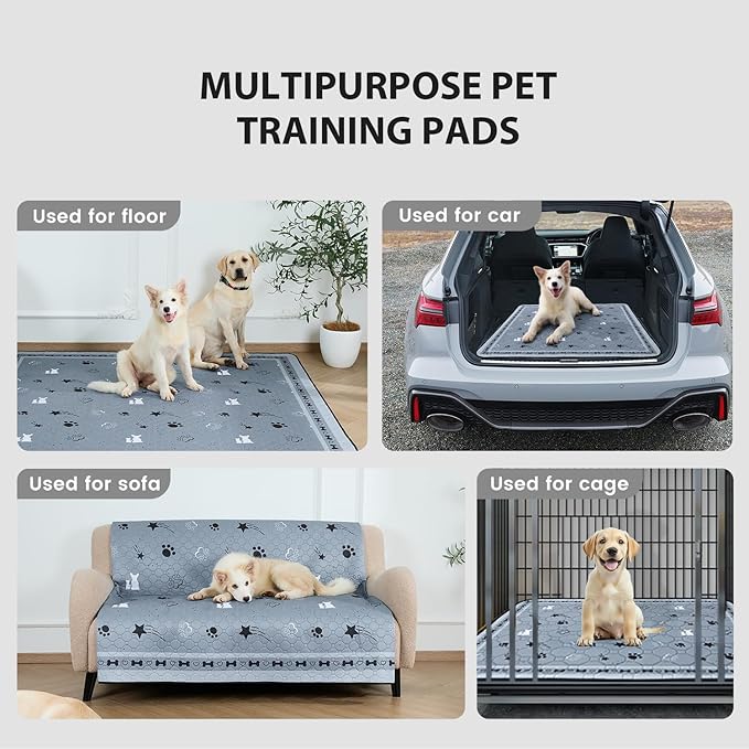 Gardner Pet Washable Dog Pee Pads, 36'' x 36'' Non Slip Dog Mats with Great Urine Absorption, Reusable Puppy Pee Pads for Potty Training, 2 Pack-PawvioPets
