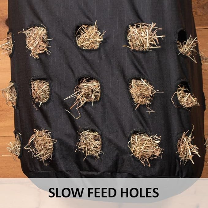 Dura-Tech Full Bale Hay Sack | Color Black | Horse Stable Essential | Full Bale Capacity | Slow Feed Design | Durable 1200D Fabric | Easy Hanging-PawvioPets