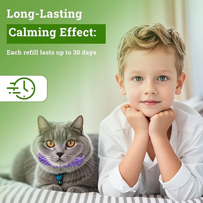 2 Diffusers& 6 Refills +2pcs Calming Collar Cat Calming Diffuser, Plug in Diffuser Cat Pheromone Calming Diffuser Starter Kit Helps Ruduce Anxious, Anti-Stress & Comforts Cats-PawvioPets