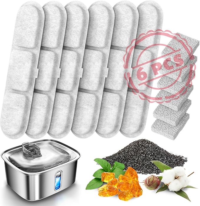 Dog Water Fountain for Large Dogs, 9L/2.4Gal Stainless Steel Dog Fountain with Visible Window & Filtration, Automatic Pet Water Bowl Dispenser Indoor, for All Dogs and Multi-Pet (Filters)-PawvioPets