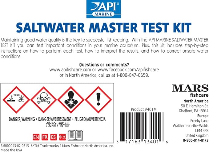 API SALTWATER MASTER TEST KIT 550-Test Saltwater Aquarium Water Test Kit-PawvioPets