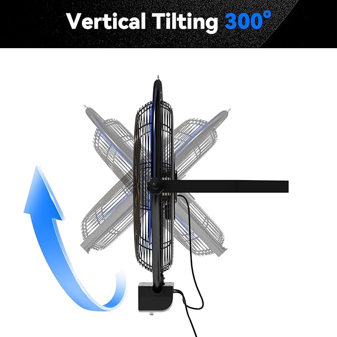 20 IN 5500 CFM Remote Control Wall Mount Fan, 3 Speed High Velocity Wall Fan with Timer, Oscillation & Tilting, Air Circulator for Garage, Commercial, Greenhouse, Warehouse & Gazebo Use, UL Listed-PawvioPets