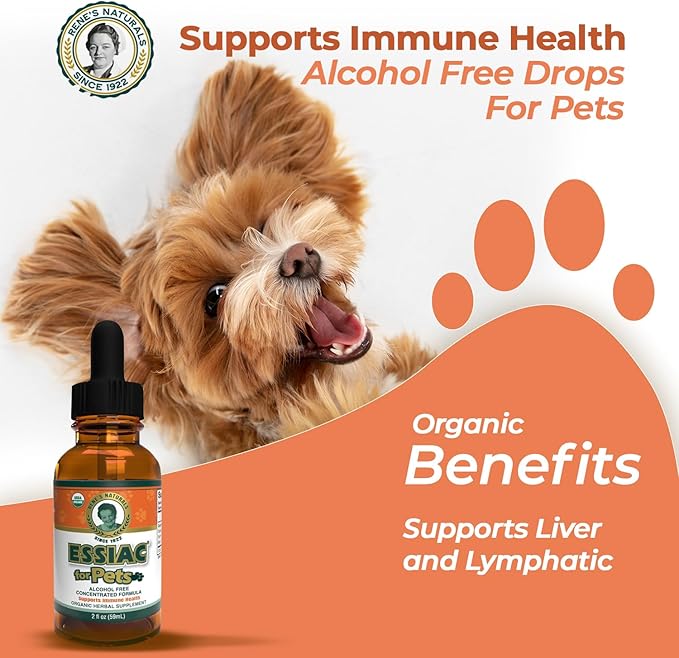 Essiac for Pets | USDA Organic | Daily Drops for Immune Support and Longevity | Pre-Measured Dropper | Alcohol Free Concentrated Formula | 2oz (59ml)-PawvioPets
