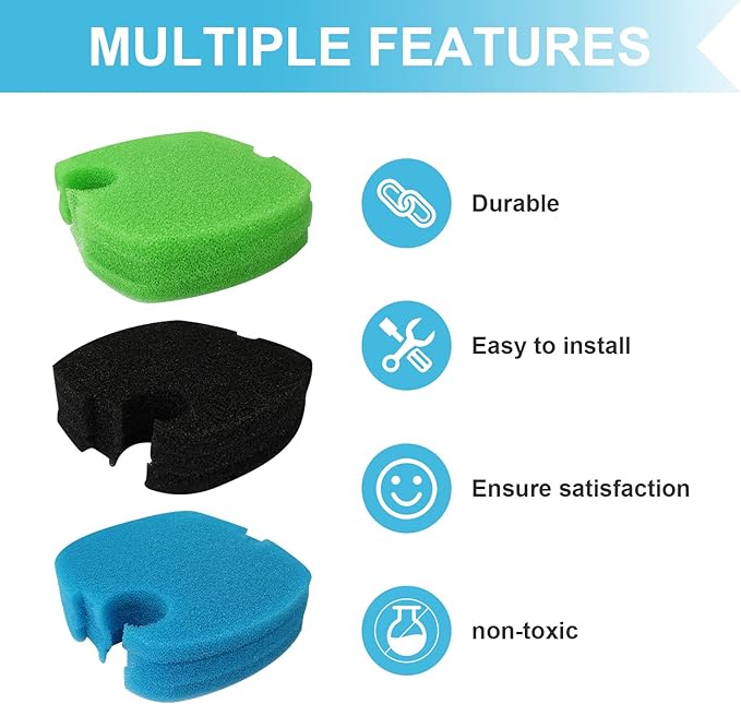 Aquarium Canister Filter Pads Sponges (9 pcs) Replacement for SUNSUN HW-304B/404B/704B/3000 CF500 Filter Pads Bio Sponges-PawvioPets