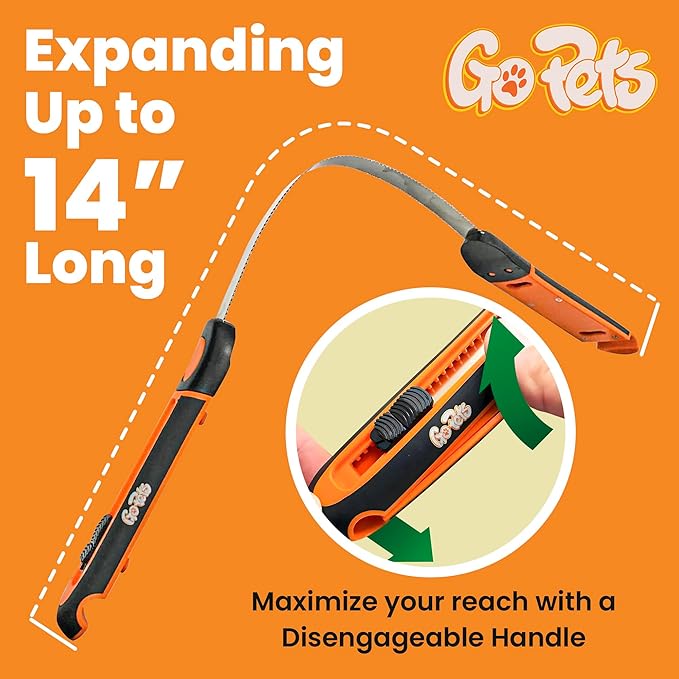 GoPets Deshedding Blade Rake, Adjustable Professional Dematting Grooming Tool, Stainless Steel Blades, Fur Removal Comb for Shedding, Comfortable Handle, Suitable for Cats & Dogs-PawvioPets