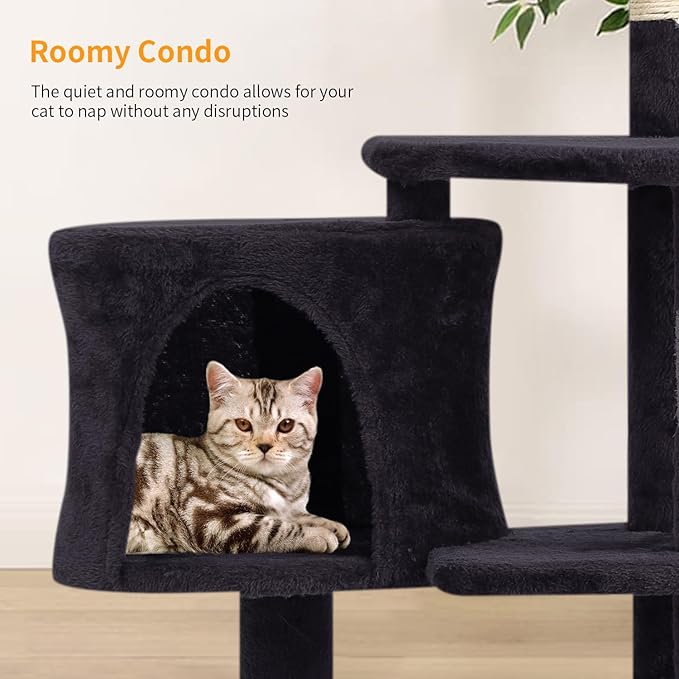 BestPet Cat Tree 36 inch Tall Scratching Toy Activity Centre Cat Tower Cat Condo Multi-Level Furniture Scratching Posts for Indoor Cats,Dark Gray-PawvioPets