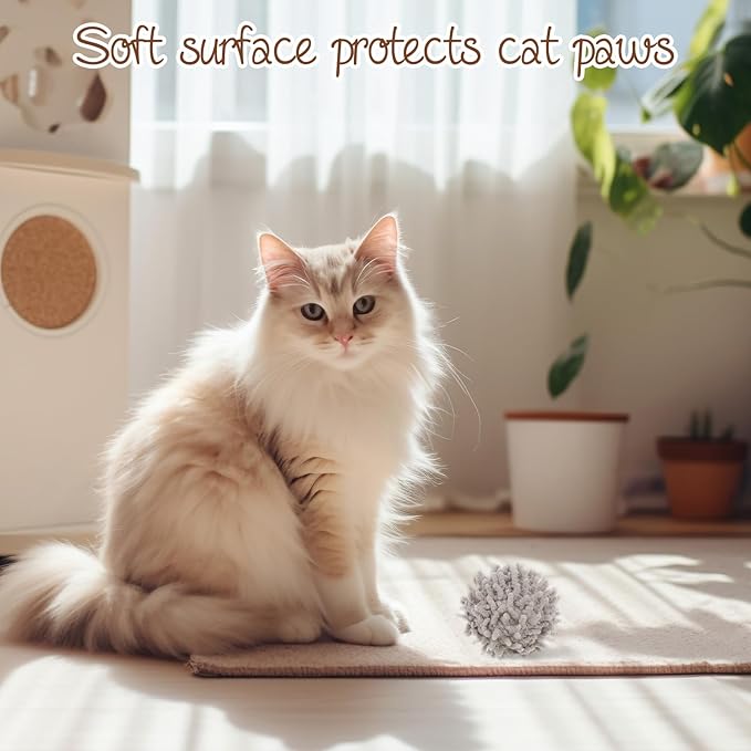 9Pcs Cat Pom Pom Balls, Cats Ball Toys with Bells, 2 inches Soft Cat Balls Toy for Indoor, Assorted Color Yarn Puffs Ball for Cats, Kitten Chasing Toys for Kitty, Pet Interactive Play(Multi-Color)-PawvioPets