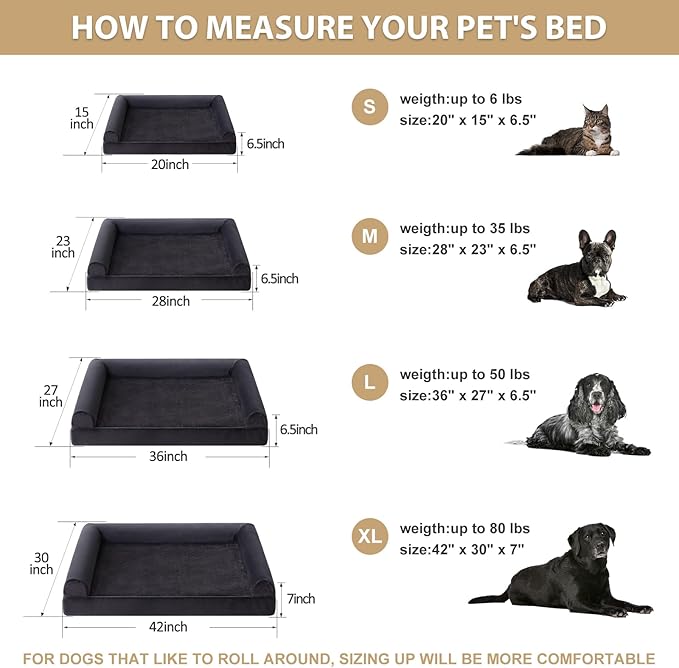 BFPETHOME XL Dog Beds for Extra Large Dogs, XL Dog Bed, Extra Large Dogs Bed Washable, Jumbo with Removable Cover, Waterproof Lining and Nonskid Bottom, Egg-Crate Foam Pet Sofa-PawvioPets
