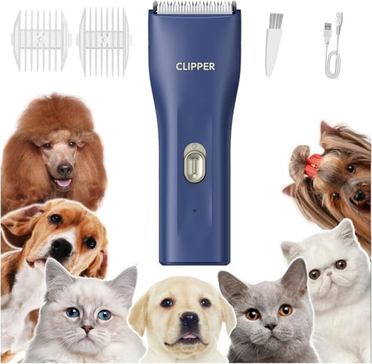 Dog Clippers,Quiet Washable USB Rechargeable Cordless Dog Grooming Kit,Electric Pets Hair Trimmers Shaver Shears for Dogs and Cats-PawvioPets