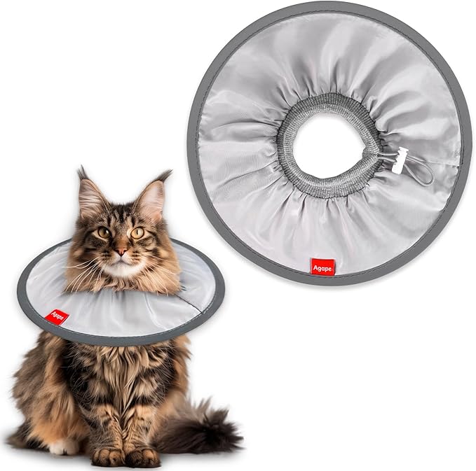 Agape Soft Cat Cone, Comfy Collar to Stop Licking & Scratching, Lightweight Recovery Collar for Cats After Surgery, Adjustable Elizabethan Collar for Neuter Recovery, Waterproof Neck Cones for Cats-PawvioPets