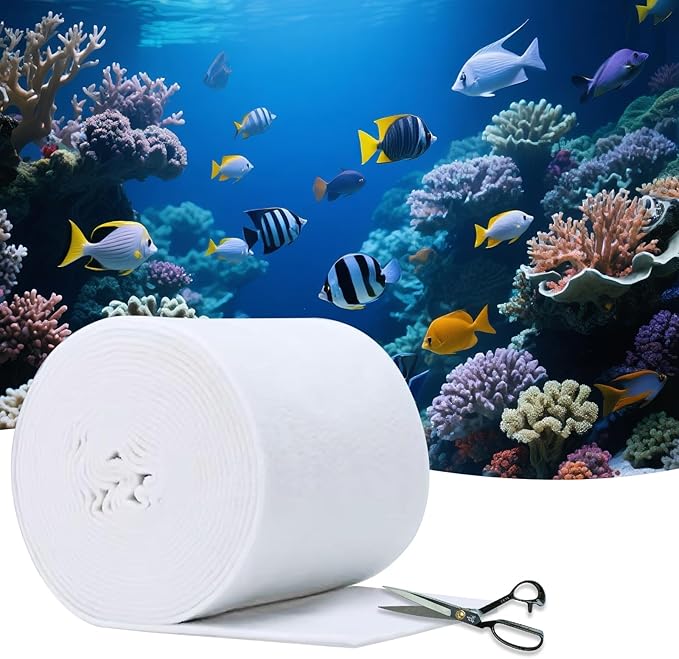 Aquarium Polishing Filter Pad-Ultra Fine 50 Micron Filter Floss for Crystal Clear Water,Cut-to-Size Filter Media for Fish Tank,Safe for Fish/Reef/Turtles(24" x 36", 1 Pack)-PawvioPets