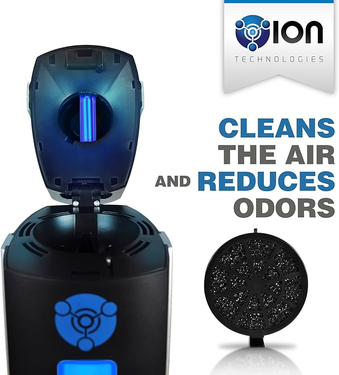 B-1000 Permanent Filter Ionic Air Purifier Pro Ionizer with UV-C, New (Black)-PawvioPets