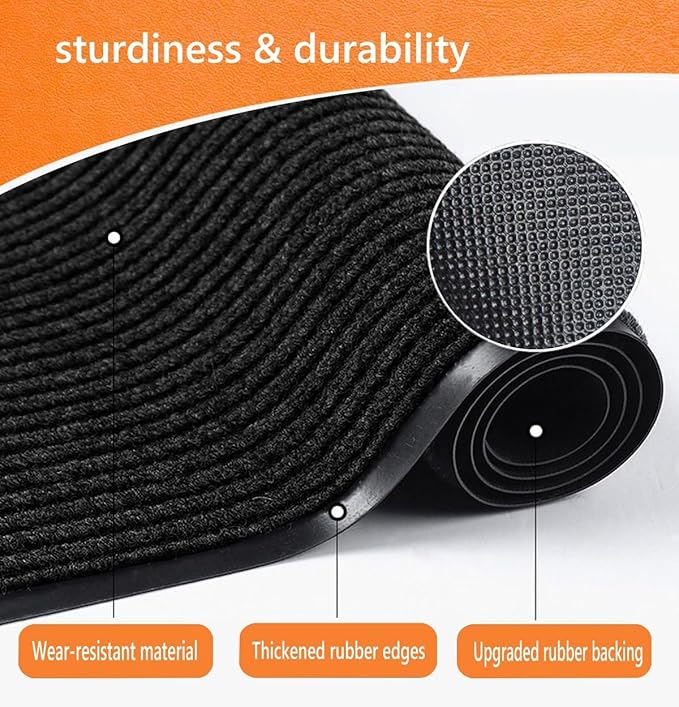 Door Floor Mat Commercial Grade Large Size 4' x 6'Heavy Duty Tough Entry Collection Slip Skid Entrance Mat with Rubber Backing Low Profile and Easy to Clean Indoor Outdoor Rug-PawvioPets