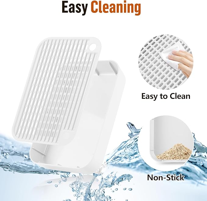 Cat Litter Box Ramp Mat with Filter Function, Cat Step Pedal Stool for Self-Cleaning Litter Box, Easy to Clean, Ideal for Kitten & Elderly Cats (White)-PawvioPets