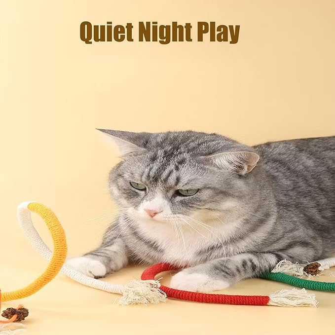 Celery Pets Cat Chew Rope,Catnip-Infused Organic Cotton Chew Rope Toys for Cats, Soft & Safe Dental Chew Toys for Indoor Cats, Self-Play and Teeth Cleaning (6PCS)-PawvioPets