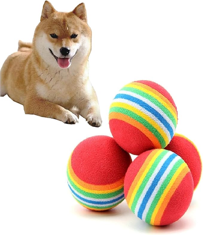 24 Pcs Colorful Soft Foam Rainbow Play Balls for Pet Dog and Cat (42cm) Ethylene Vinyl Acetate-PawvioPets