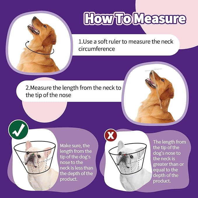Dog Cone Collar After Surgery, Adjustable Soft Recovery Cone for Small Dogs to Stop Licking, Light-Weight Comfortable Elizabethan Collar for Dogs Anti-Bite Lick Protective Wound-PawvioPets