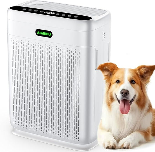 Air Purifiers for Home Large Room up to 3000 sq.ft, H13 Hepa Air Purifiers with Double-sided Filter, Auto Mode, PM2.5 Display Air Quality Sensor, AI Air Cleaner for Pets Odors, Smoke, Pollen-PawvioPets