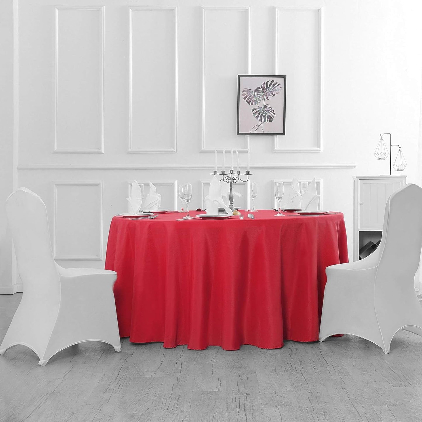 90 inch Round Tablecloth Washable Polyester Table Cloth Decorative Table Cover for Wedding Party Dining Banquet（90 inch,Red）