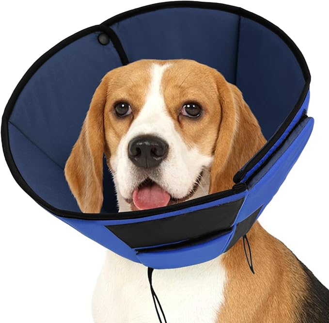 Dog Recovery Collar Cone for Medium Dogs, Adjustable Dog Cone Alternative After Surgery for Dogs to Stop Licking, Breathable Soft Cone for Medium Large Dogs, Blue M-PawvioPets