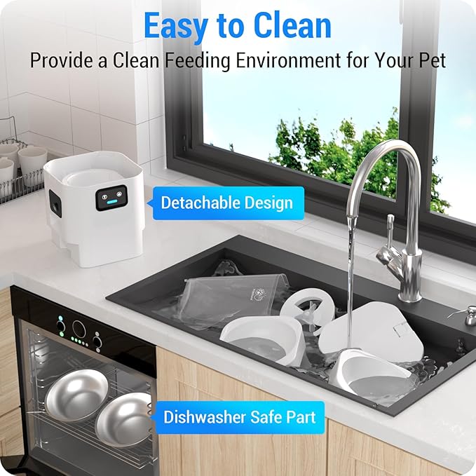 Automatic Cat Feeder with 2 Camera for 2 Cats: 5G WiFi Automatic Dog Feeder with Night Vision & Slow Feed, 7L Auto Cat Food Dispenser for Multiple Pet, Detachable for Easy Cleaning - 29 Cup-PawvioPets