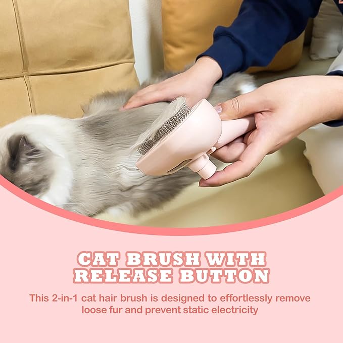 3-in-1 Steam Brush for Cats & Dogs – Hair Removal Comb with One-Click Release & Water Spray – Grooming Brush for Shedding, Long/Short Hair-PawvioPets