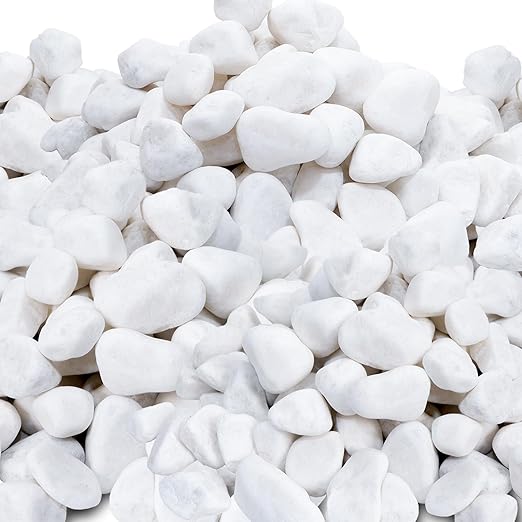 45LB 1"-2" White River Rocks for Plants, Polished Pebbles for Garden Landscaping, Planters, Aquariums, Vase Fillers – Indoor & Outdoor Decor-PawvioPets