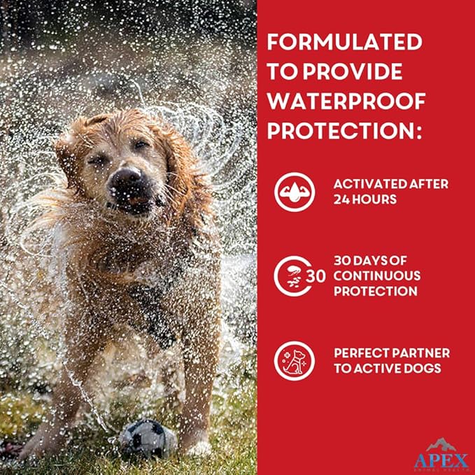 Apex Plus Flea and Tick Prevention for X-Large Dogs (89-132 lbs) | 6-Month Supply | Waterproof, 24-Hour Activation, 30-Day Protection-PawvioPets