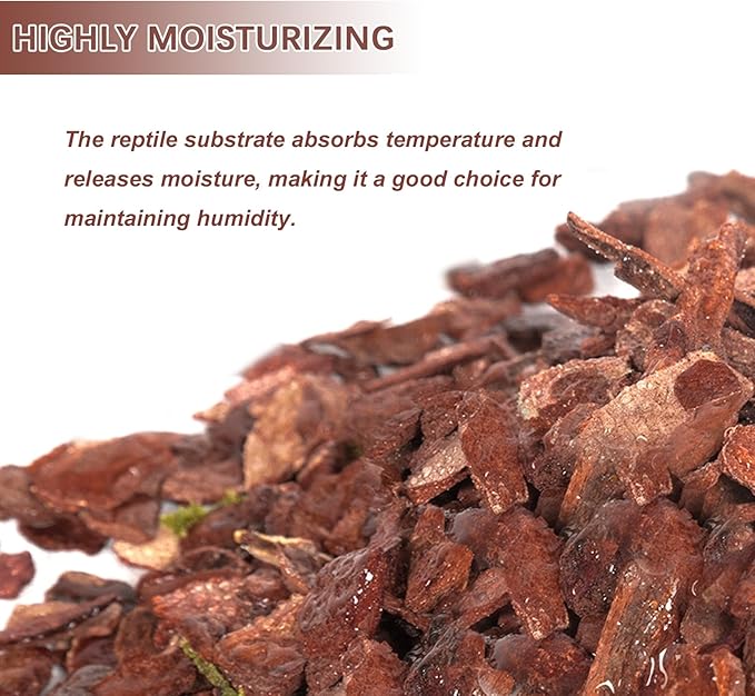 BNOSDM Reptile Cork Bark Substrate Bedding Tortoise Natural Cork Wood Chips Reptile Breeding Bedding Habitat Decor for Ball Python Lizard Snake Spiders Geckos Bearded Dragons Hermit Crabs （0.99LB）-PawvioPets