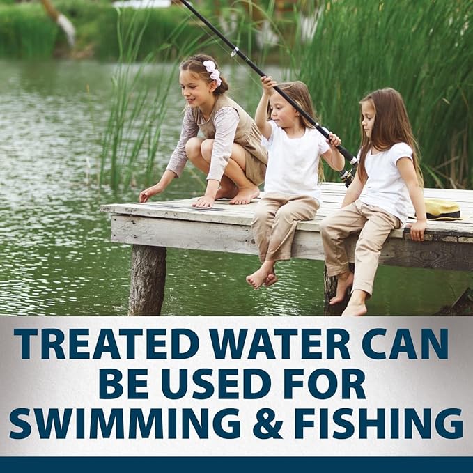 Airmax Pond Dye Plus, Twilight Blue Colorant & Natural Beneficial Bacteria, Large Pond & Lake Water Clarifier & Color Treatment, Shade Plants & Algae from Sunlight, Fish & Livestock Safe, 1 Gallon-PawvioPets